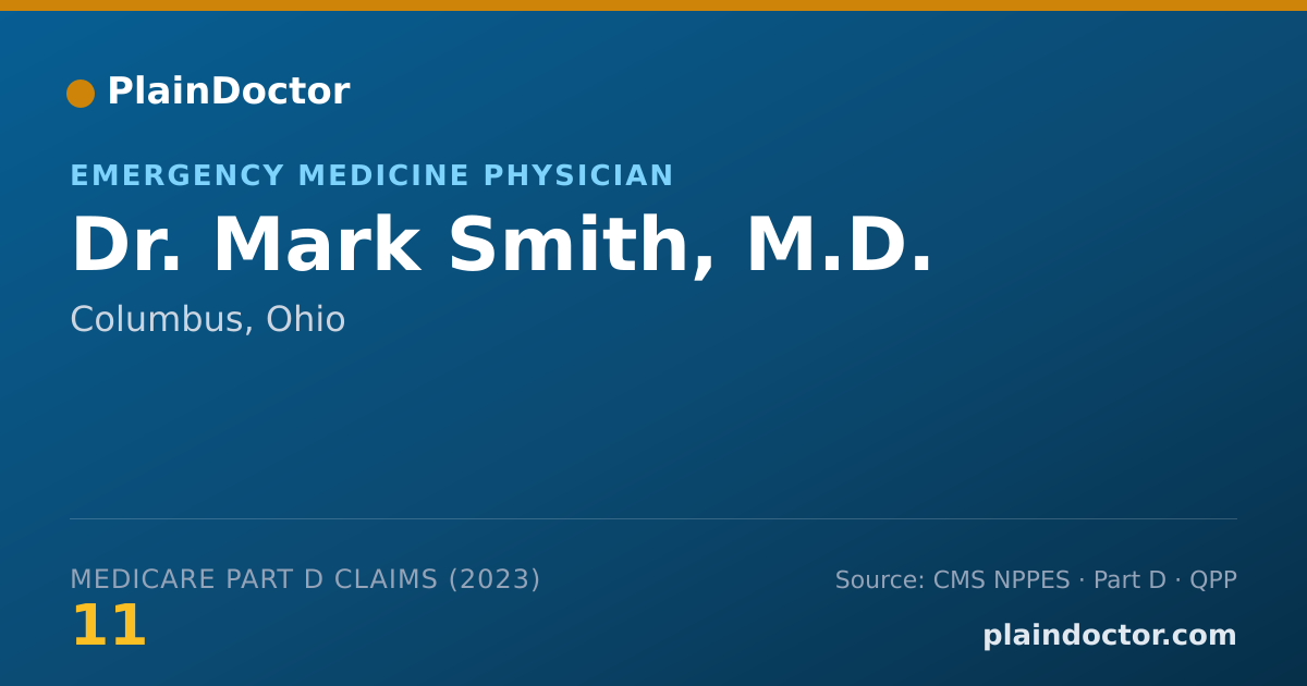 Shareable card for Mark Smith, M.D. - Emergency Medicine Physician, Columbus, OH