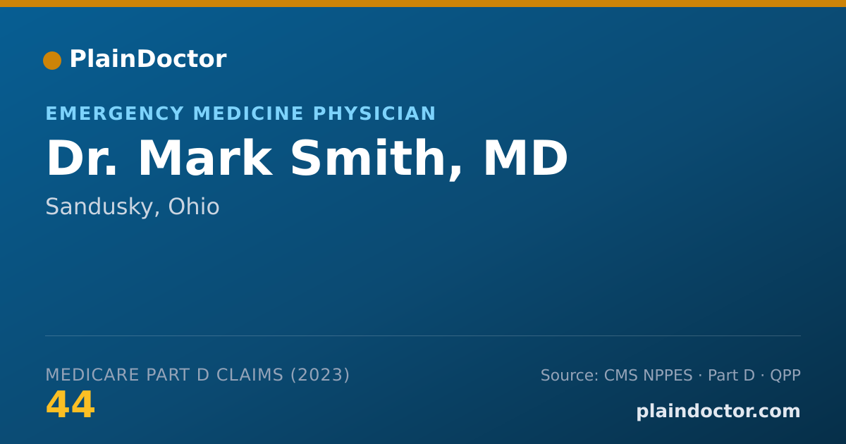 Shareable card for Mark Smith, MD - Emergency Medicine Physician, Sandusky, OH