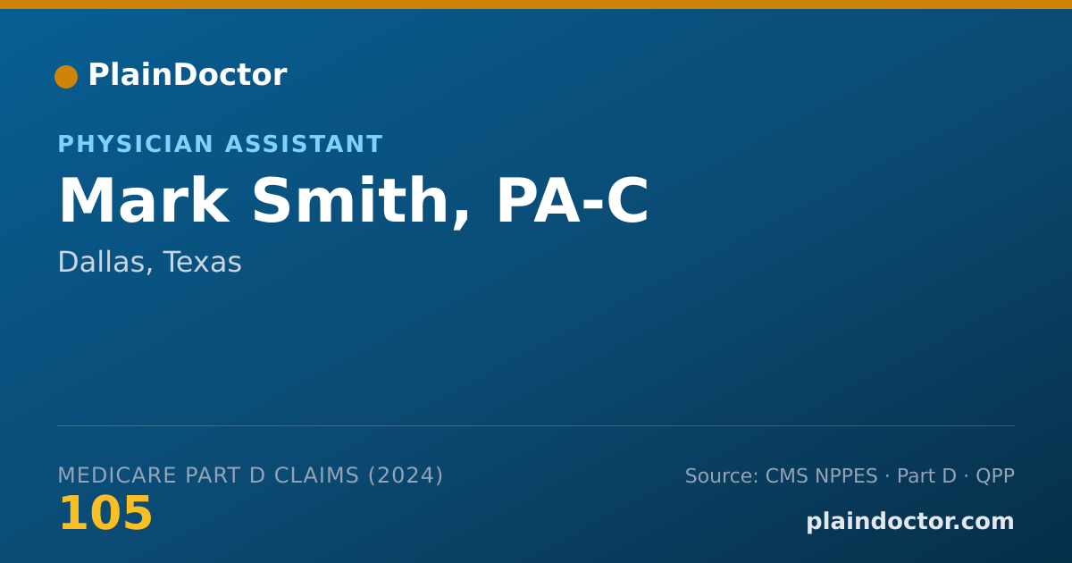 Shareable card for Mark Smith, PA-C - Physician Assistant, Dallas, TX