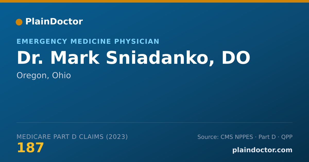 Shareable card for Mark Sniadanko, DO - Emergency Medicine Physician, Oregon, OH