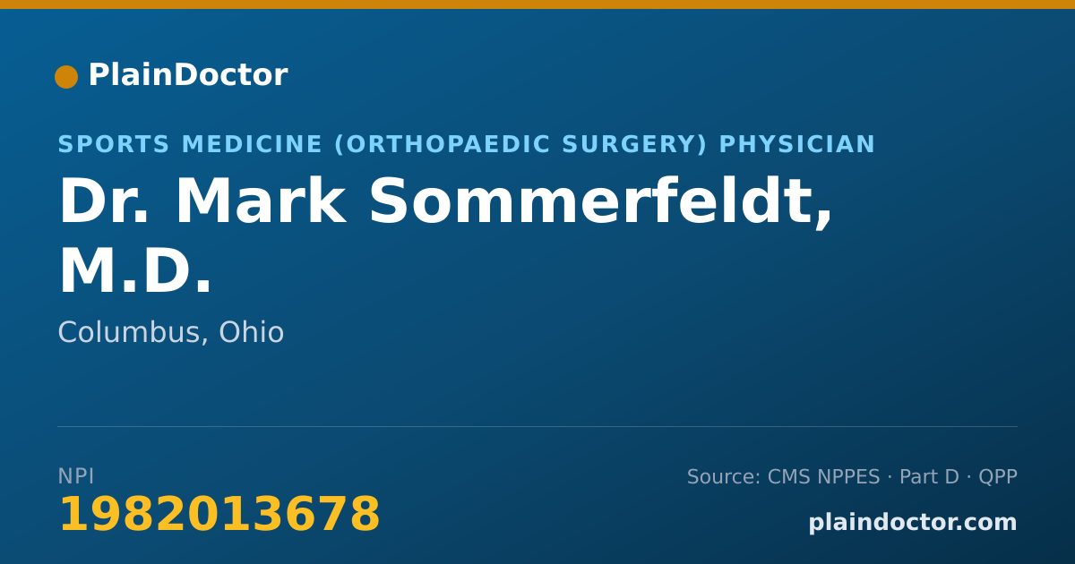 Shareable card for Mark Sommerfeldt, M.D. - Sports Medicine (Orthopaedic Surgery) Physician, Columbus, OH