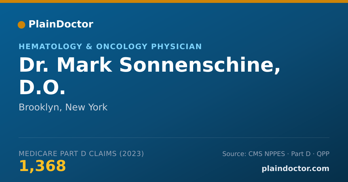 Shareable card for Mark Sonnenschine, D.O. - Hematology & Oncology Physician, Brooklyn, NY