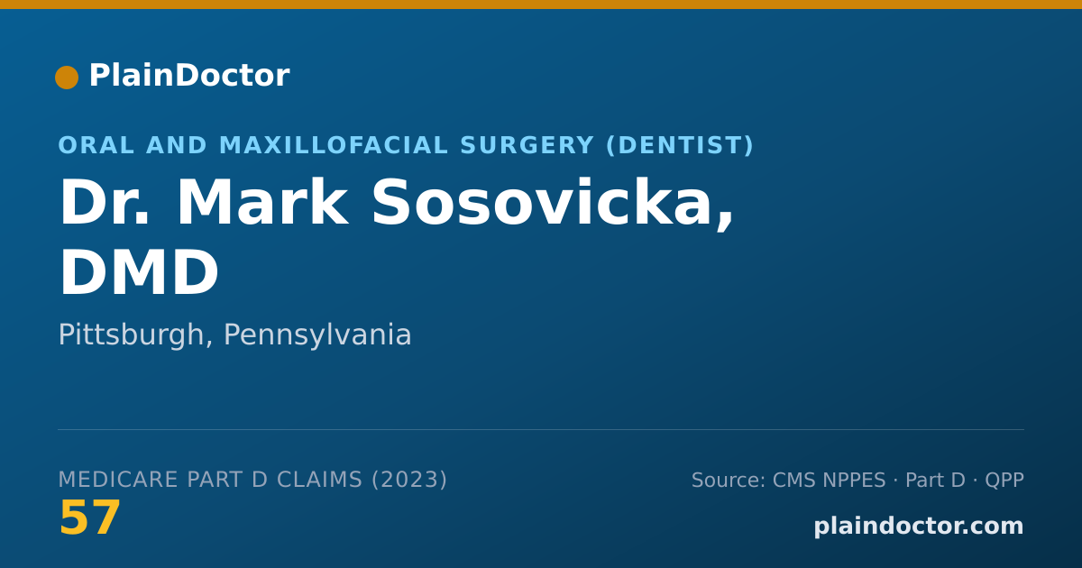 Shareable card for Mark Sosovicka, DMD - Oral and Maxillofacial Surgery (Dentist), Pittsburgh, PA