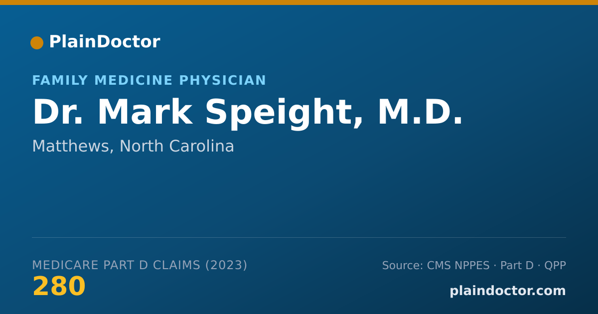 Shareable card for Mark Speight, M.D. - Family Medicine Physician, Matthews, NC