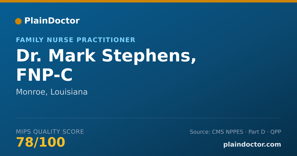 Shareable card for Mark Stephens, FNP-C - Family Nurse Practitioner, Monroe, LA