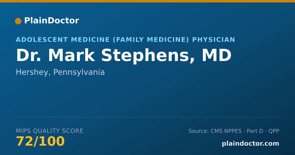 Shareable card for Mark Stephens, MD - Adolescent Medicine (Family Medicine) Physician, Hershey, PA