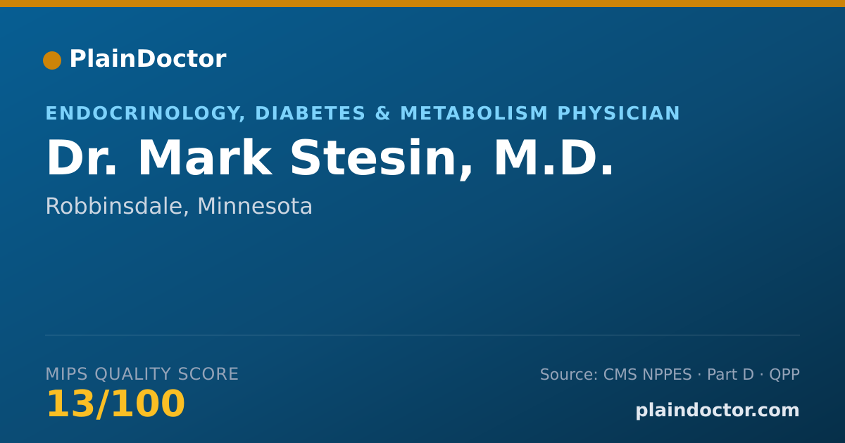 Shareable card for Mark Stesin, M.D. - Endocrinology, Diabetes & Metabolism Physician, Robbinsdale, MN