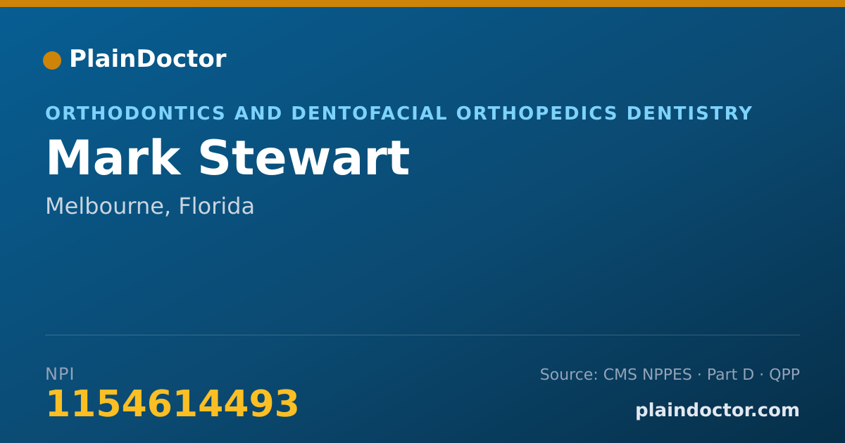 Shareable card for Mark Stewart - Orthodontics and Dentofacial Orthopedics Dentistry, Melbourne, FL