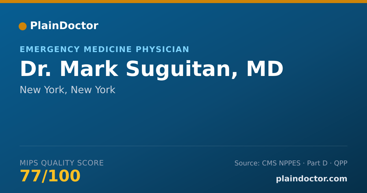 Shareable card for Mark Suguitan, MD - Emergency Medicine Physician, New York, NY