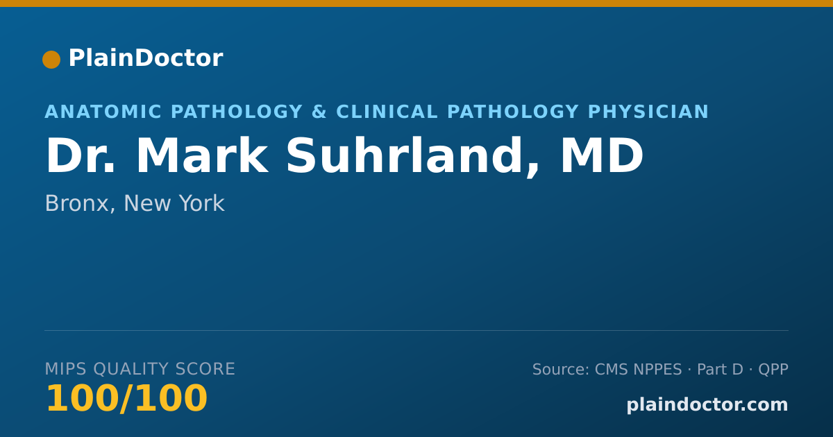 Shareable card for Mark Suhrland, MD - Anatomic Pathology & Clinical Pathology Physician, Bronx, NY