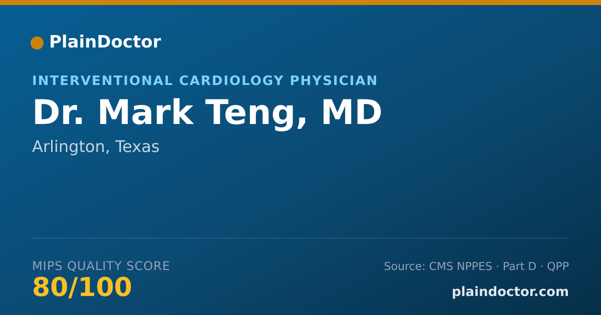 Shareable card for Mark Teng, MD - Cardiovascular Disease Physician, Arlington, TX