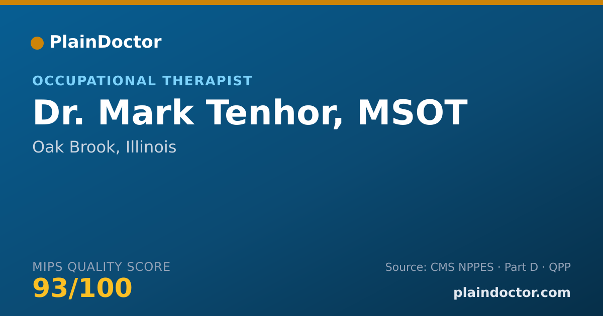 Shareable card for Mark Tenhor, MSOT - Occupational Therapist, Oak Brook, IL