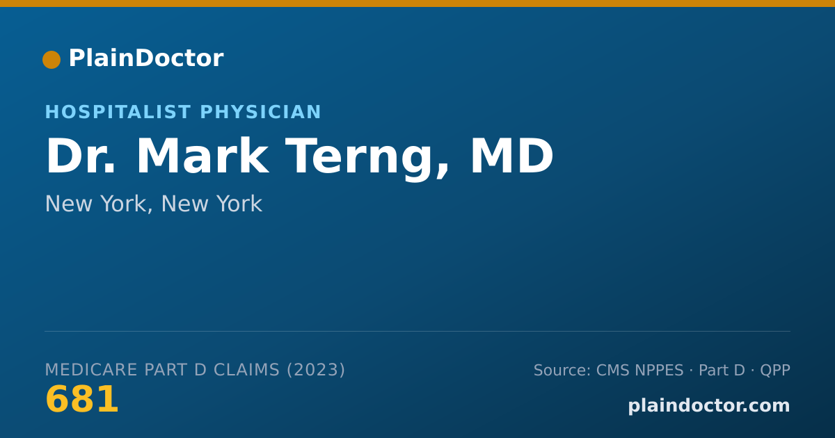 Shareable card for Mark Terng, MD - Hospitalist Physician, New York, NY