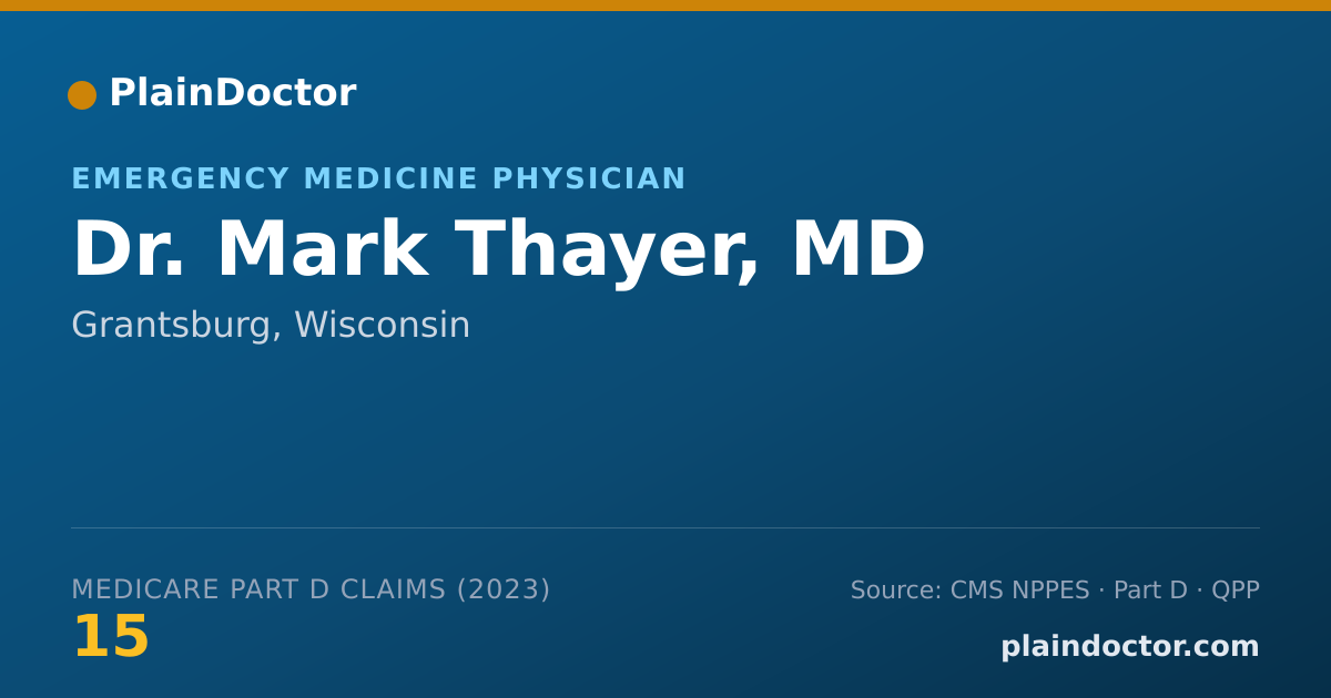Shareable card for Mark Thayer, MD - Emergency Medicine Physician, Grantsburg, WI