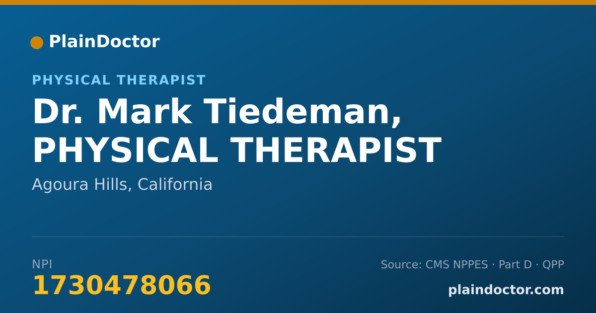 Shareable card for Mark Tiedeman, PHYSICAL THERAPIST - Physical Therapist, Agoura Hills, CA