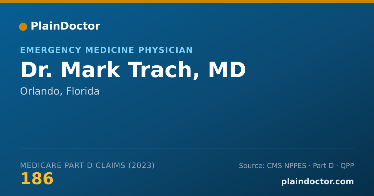 Shareable card for Mark Trach, MD - Emergency Medicine Physician, Orlando, FL