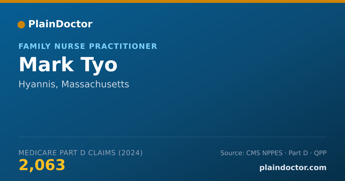Shareable card for Mark Tyo - Family Nurse Practitioner, Hyannis, MA