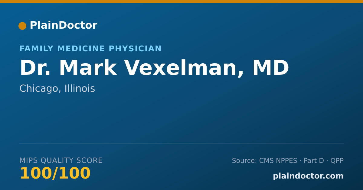 Shareable card for Mark Vexelman, MD - Family Medicine Physician, Chicago, IL
