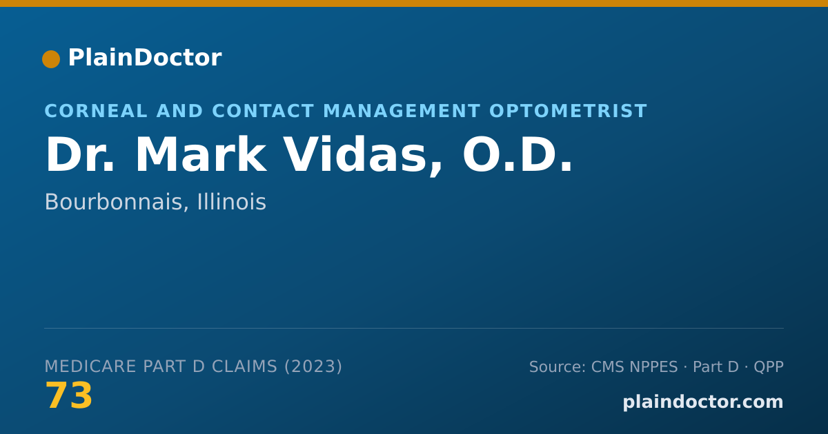 Shareable card for Mark Vidas, O.D. - Corneal and Contact Management Optometrist, Bourbonnais, IL