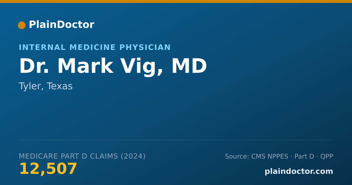Shareable card for Mark Vig, MD - Internal Medicine Physician, Tyler, TX