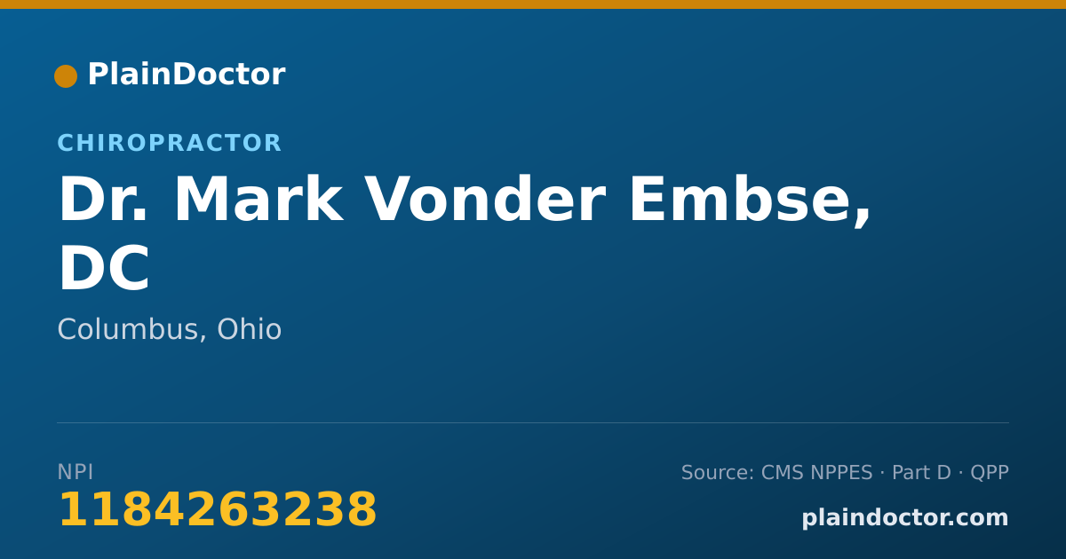 Shareable card for Mark Vonder Embse, DC - Chiropractor, Columbus, OH
