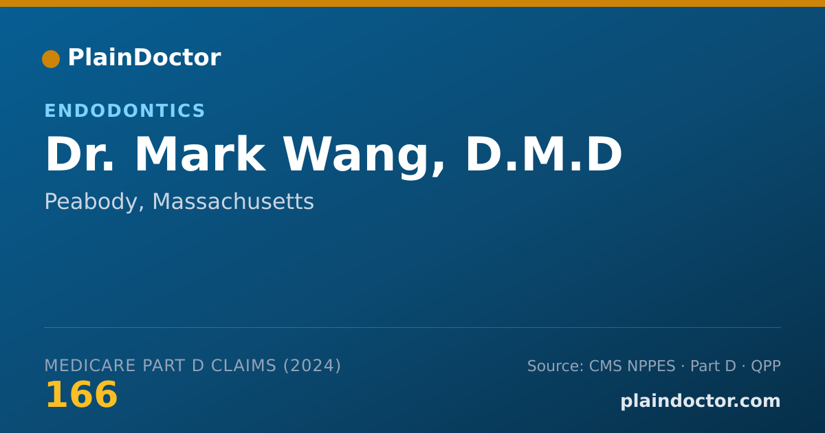 Shareable card for Mark Wang, D.M.D - Endodontics, Peabody, MA