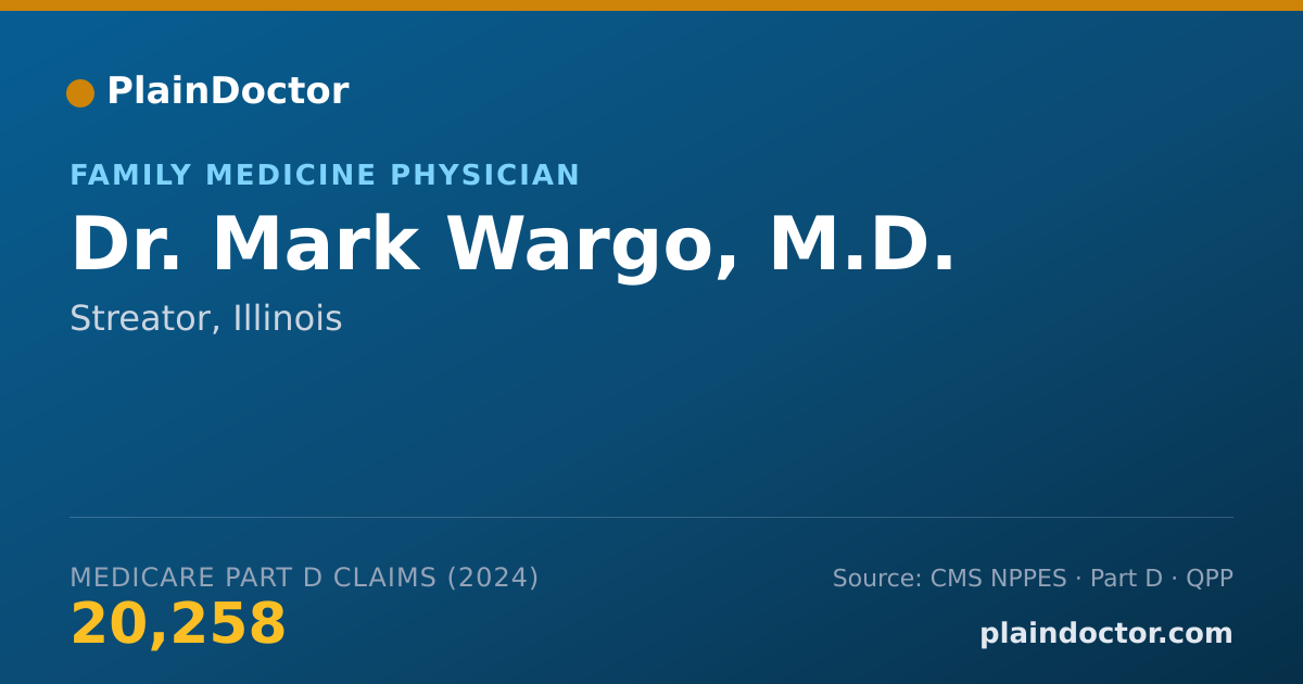 Shareable card for Mark Wargo, M.D. - Family Medicine Physician, Streator, IL