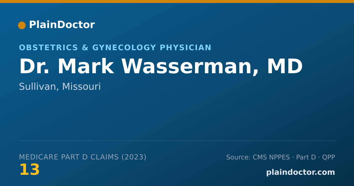 Shareable card for Mark Wasserman, MD - Obstetrics & Gynecology Physician, Sullivan, MO