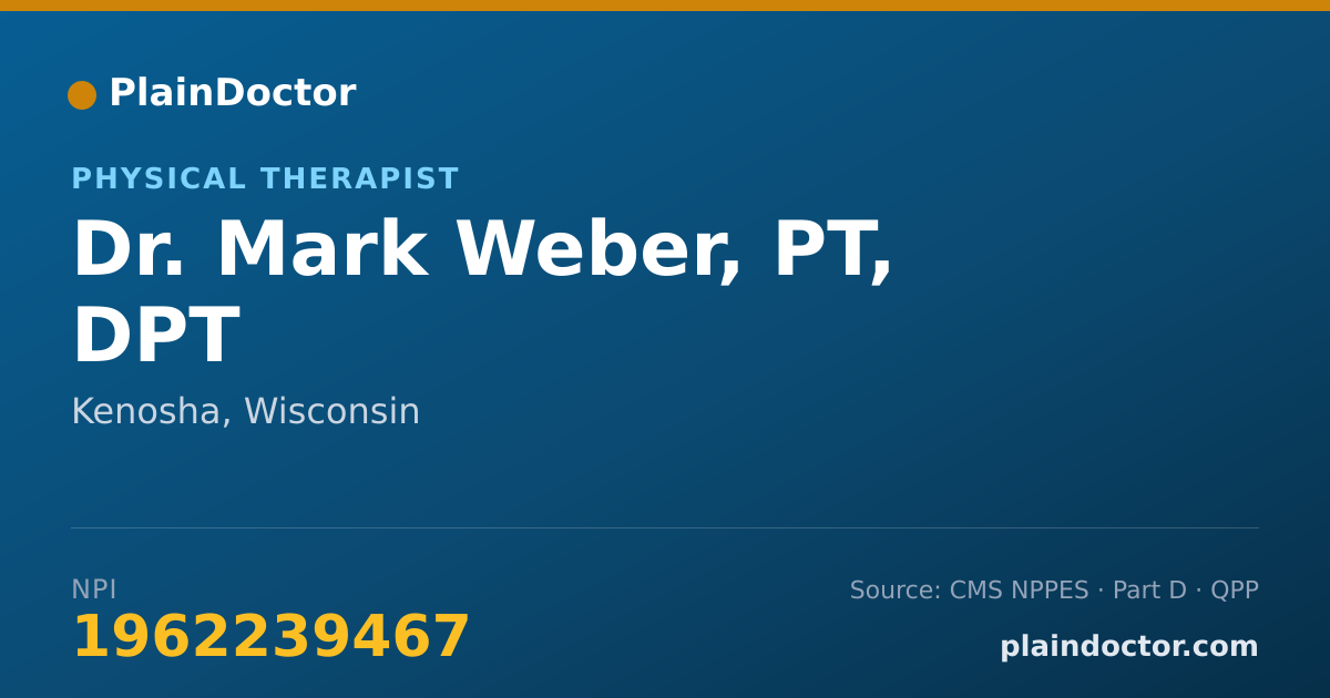 Shareable card for Mark Weber, PT, DPT - Physical Therapist, Kenosha, WI