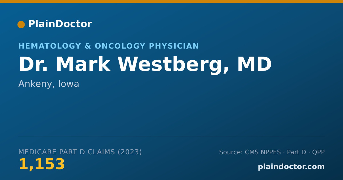 Shareable card for Mark Westberg, MD - Hematology & Oncology Physician, Ankeny, IA