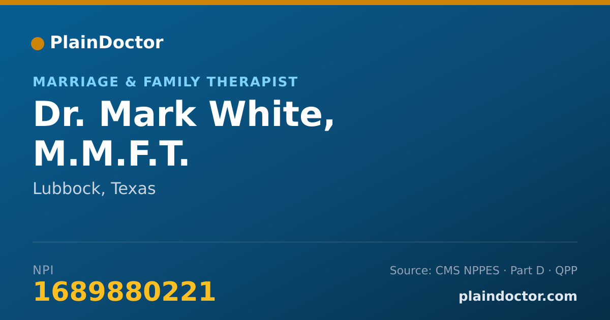 Shareable card for Mark White, M.M.F.T. - Marriage & Family Therapist, Lubbock, TX