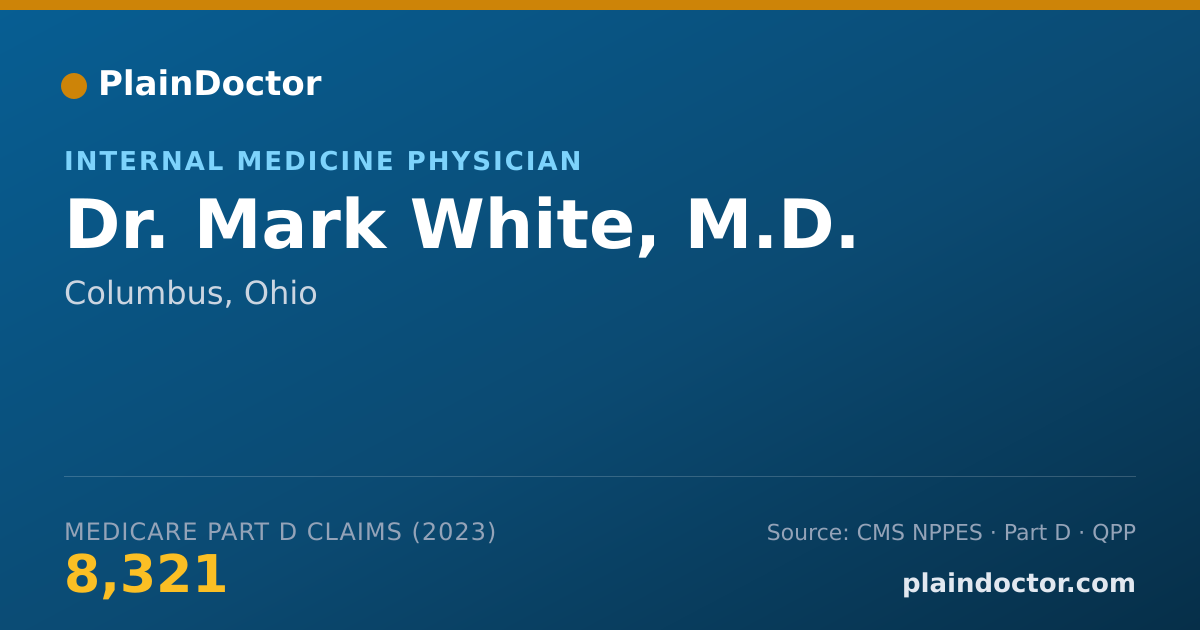 Shareable card for Mark White, M.D. - Internal Medicine Physician, Columbus, OH