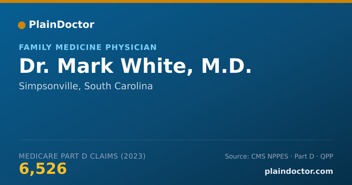 Shareable card for Mark White, M.D. - Family Medicine Physician, Simpsonville, SC