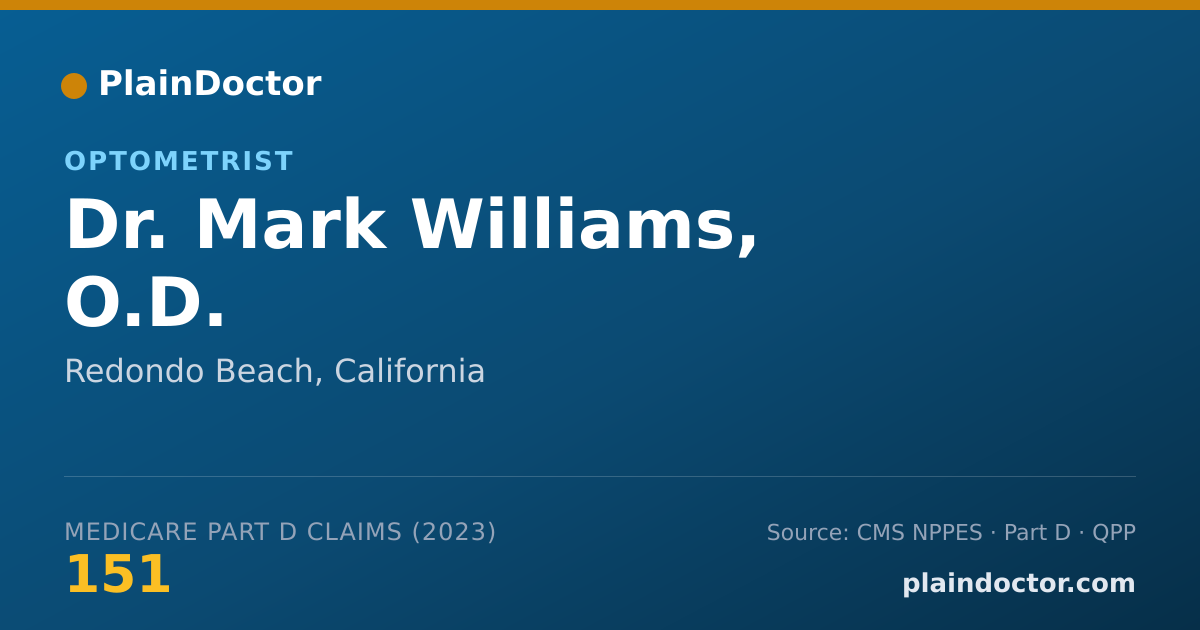Shareable card for Mark Williams, O.D. - Optometrist, Redondo Beach, CA