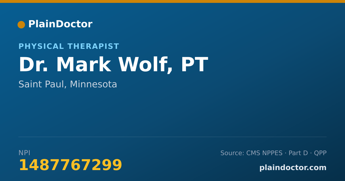Shareable card for Mark Wolf, PT - Physical Therapist, Saint Paul, MN