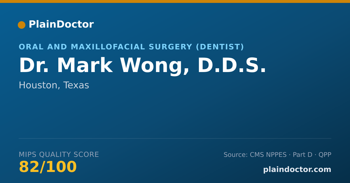 Shareable card for Mark Wong, D.D.S. - Oral and Maxillofacial Surgery (Dentist), Houston, TX