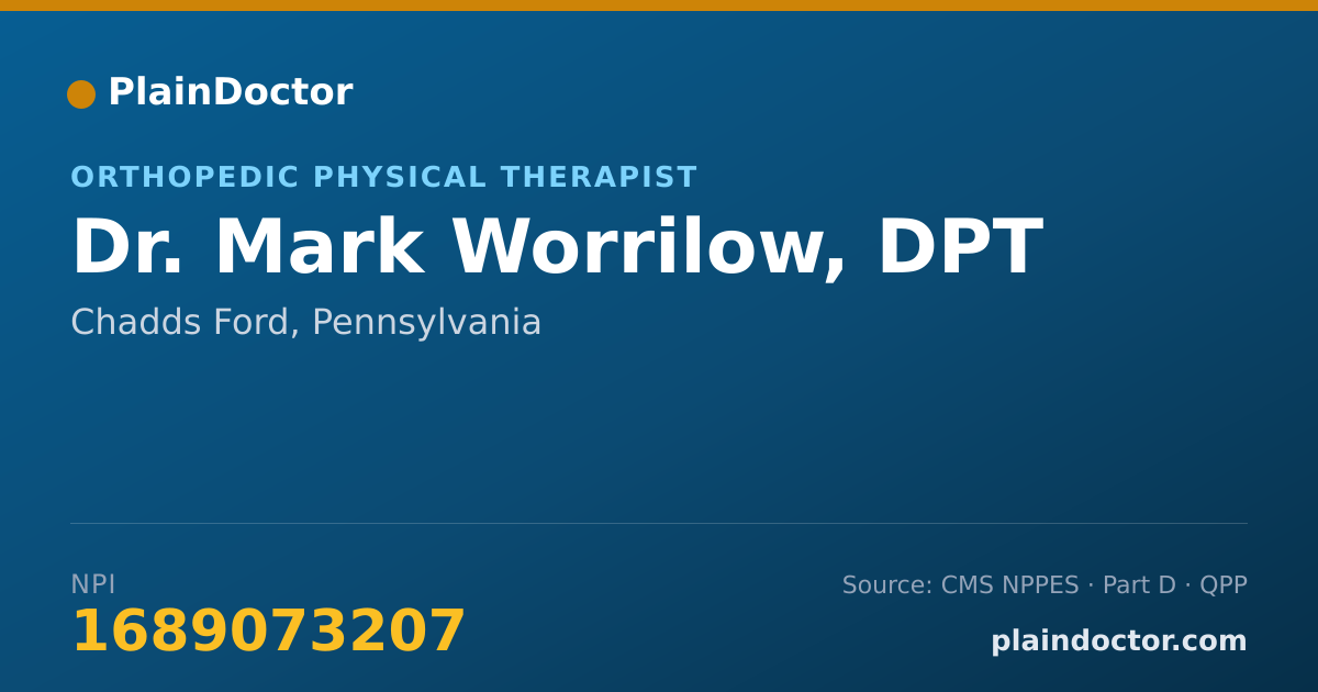 Shareable card for Mark Worrilow, DPT - Orthopedic Physical Therapist, Chadds Ford, PA