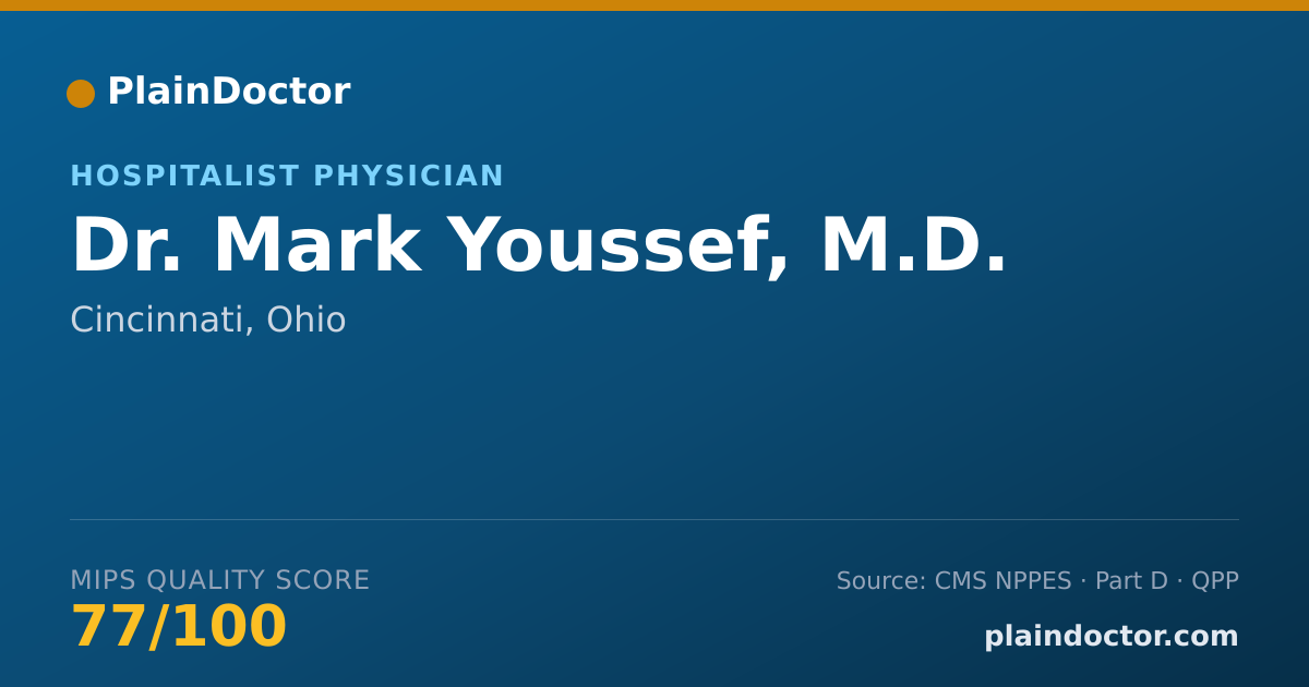 Shareable card for Mark Youssef, M.D. - Hospitalist Physician, Cincinnati, OH