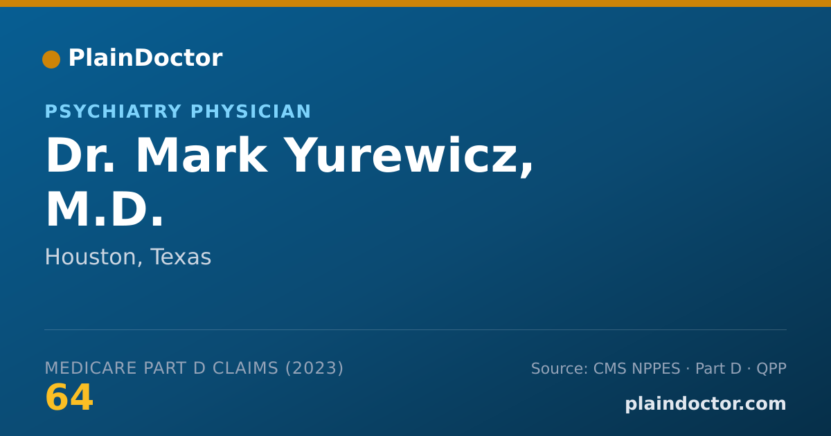 Shareable card for Mark Yurewicz, M.D. - Psychiatry Physician, Houston, TX