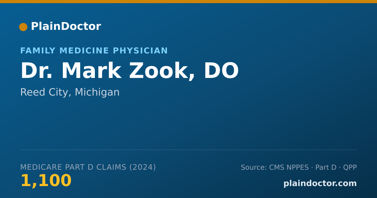 Shareable card for Mark Zook, DO - Family Medicine Physician, Reed City, MI