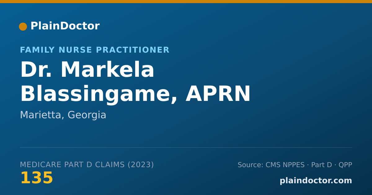 Shareable card for Markela Blassingame, APRN - Family Nurse Practitioner, Marietta, GA
