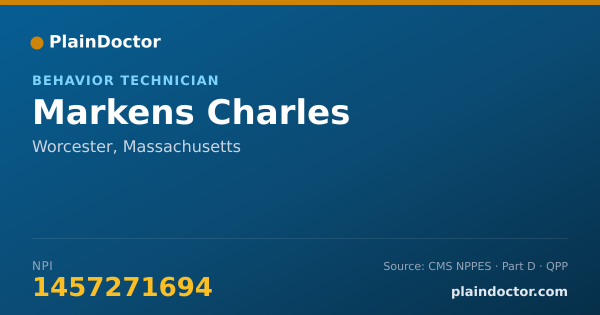 Shareable card for Markens Charles - Behavior Technician, Worcester, MA