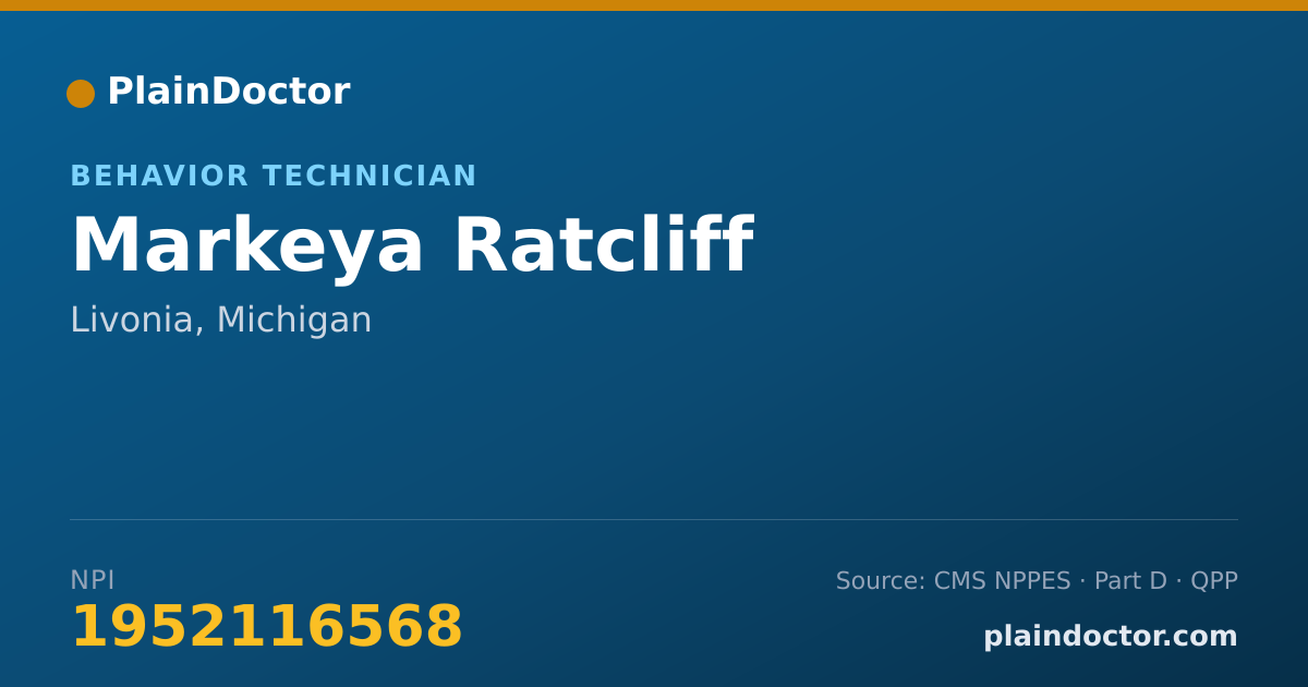 Shareable card for Markeya Ratcliff - Behavior Technician, Livonia, MI