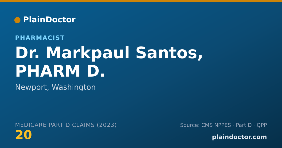 Shareable card for Markpaul Santos, PHARM D. - Pharmacist, Newport, WA