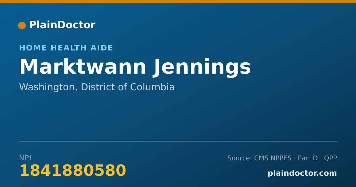 Shareable card for Marktwann Jennings - Home Health Aide, Washington, DC