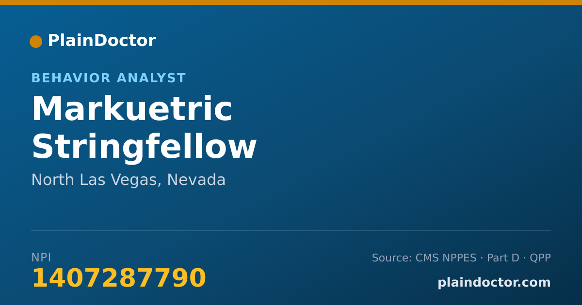 Shareable card for Markuetric Stringfellow - Behavior Analyst, North Las Vegas, NV