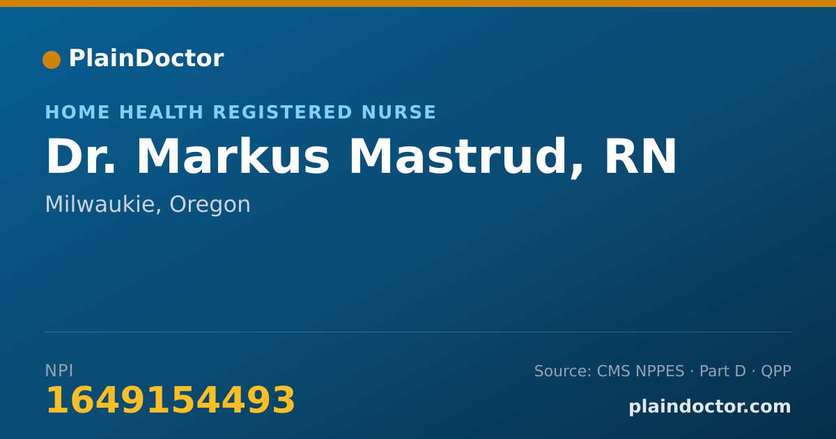 Shareable card for Markus Mastrud, RN - Home Health Registered Nurse, Milwaukie, OR
