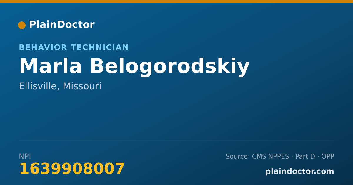 Shareable card for Marla Belogorodskiy - Behavior Technician, Ellisville, MO