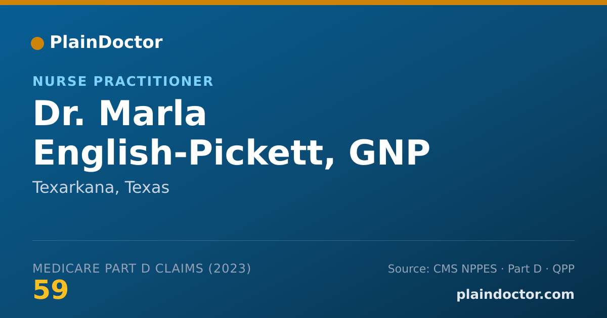 Shareable card for Marla English-Pickett, GNP - Nurse Practitioner, Texarkana, TX