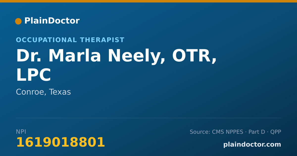 Shareable card for Marla Neely, OTR, LPC - Occupational Therapist, Conroe, TX